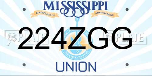 224ZGG Mississippi License Plate