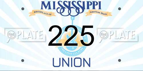 225 Mississippi License Plate