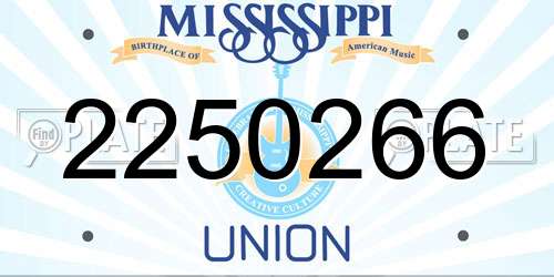 2250266 Mississippi License Plate