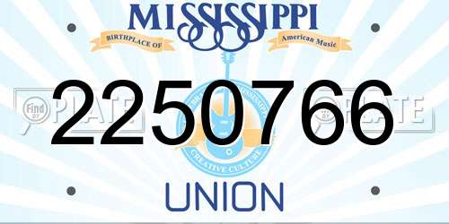 2250766 Mississippi License Plate
