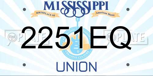 2251EQ Mississippi License Plate