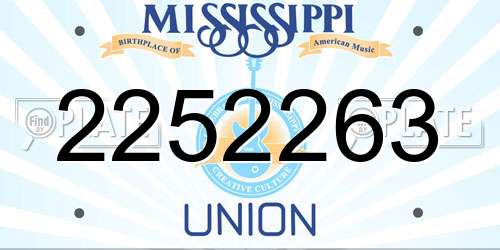 2252263 Mississippi License Plate