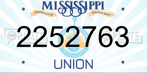 2252763 Mississippi License Plate
