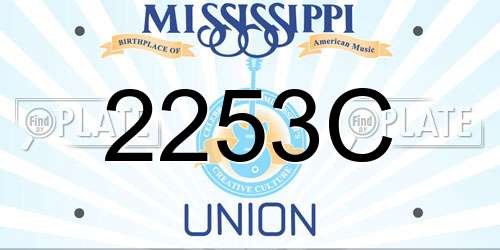 2253C Mississippi License Plate