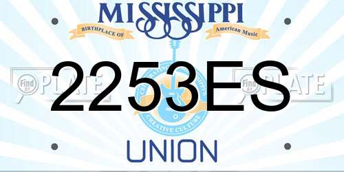 2253ES Mississippi License Plate
