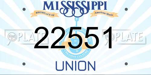 22551 Mississippi License Plate