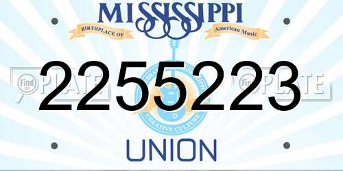 2255223 Mississippi License Plate