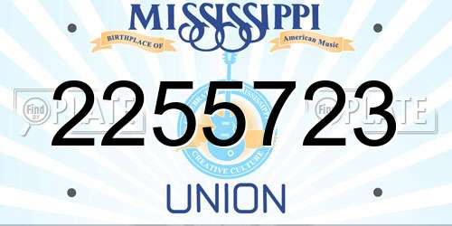 2255723 Mississippi License Plate