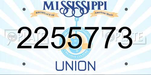 2255773 Mississippi License Plate