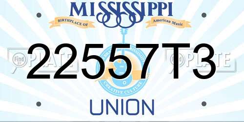 22557T3 Mississippi License Plate