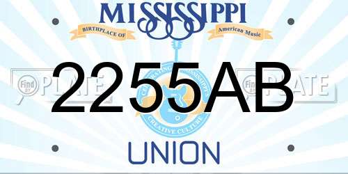 2255AB Mississippi License Plate