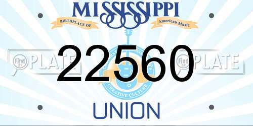 22560 Mississippi License Plate