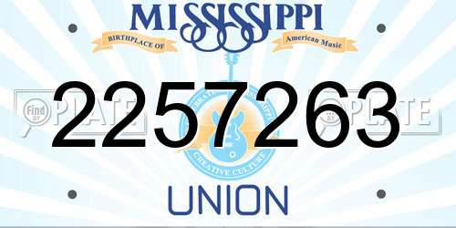 2257263 Mississippi License Plate