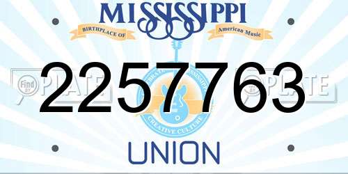 2257763 Mississippi License Plate