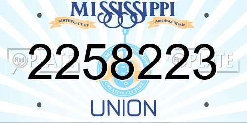 2258223 Mississippi License Plate