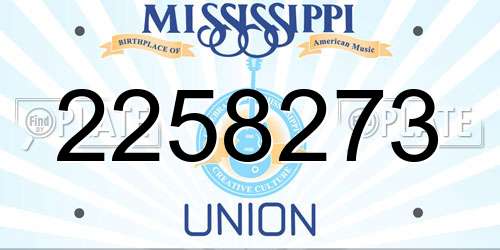 2258273 Mississippi License Plate