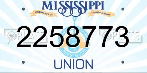 2258773 Mississippi License Plate