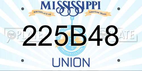 225B48 Mississippi License Plate