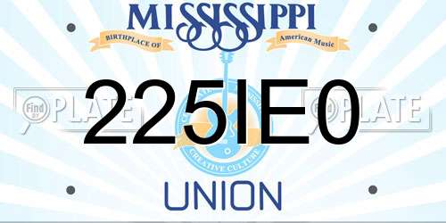 225IE0 Mississippi License Plate