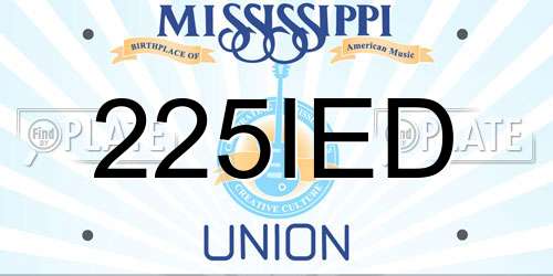 225IED Mississippi License Plate