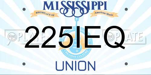 225IEQ Mississippi License Plate