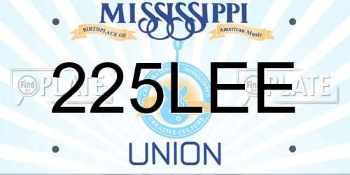225LEE Mississippi License Plate
