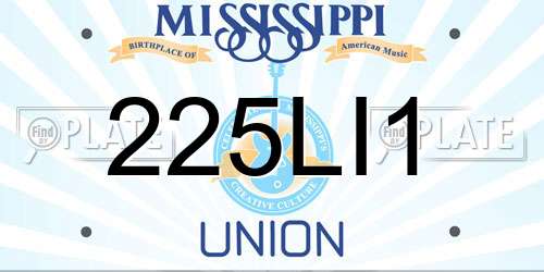 225LI1 Mississippi License Plate