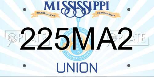 225MA2 Mississippi License Plate
