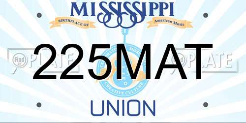 225MAT Mississippi License Plate
