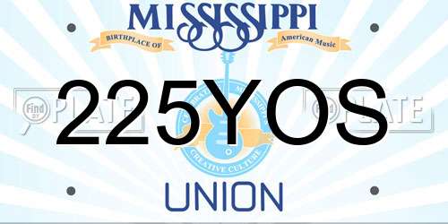 225YOS Mississippi License Plate