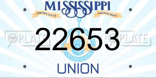 22653 Mississippi License Plate