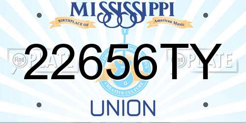 22656TY Mississippi License Plate