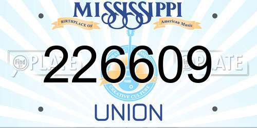 226609 Mississippi License Plate
