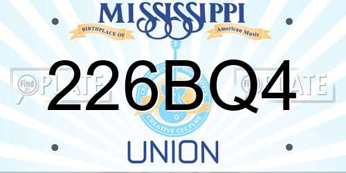 226BQ4 Mississippi License Plate