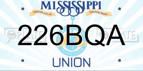 226BQA Mississippi License Plate