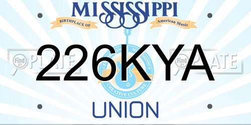 226KYA Mississippi License Plate