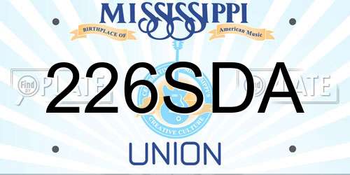 226SDA Mississippi License Plate