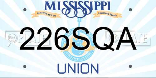 226SQA Mississippi License Plate