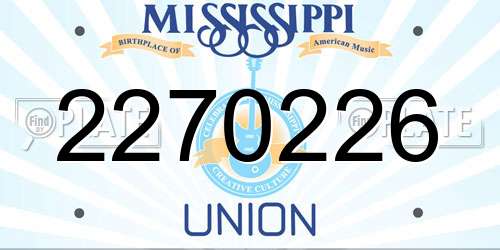 2270226 Mississippi License Plate