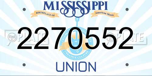 2270552 Mississippi License Plate