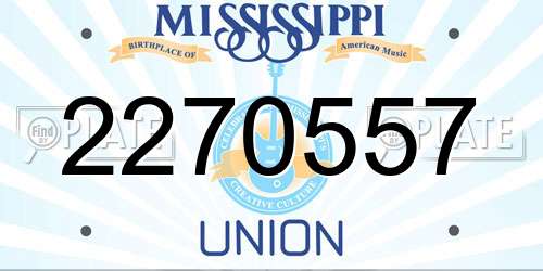 2270557 Mississippi License Plate