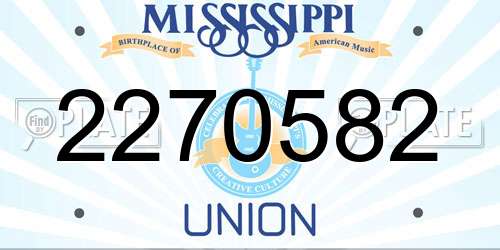 2270582 Mississippi License Plate