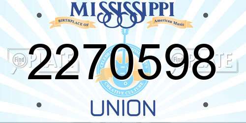 2270598 Mississippi License Plate