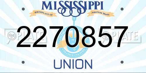 2270857 Mississippi License Plate