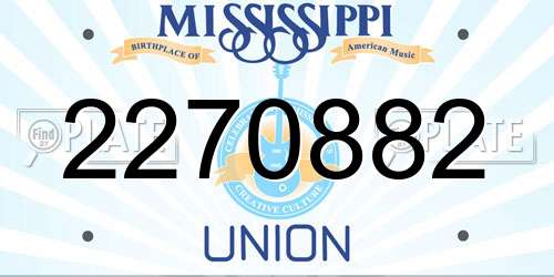 2270882 Mississippi License Plate