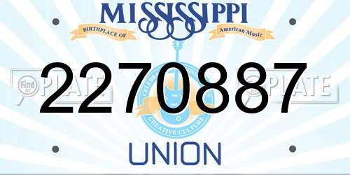 2270887 Mississippi License Plate
