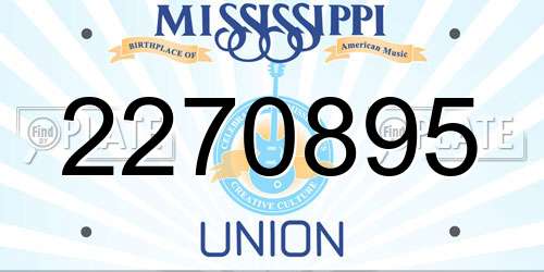 2270895 Mississippi License Plate