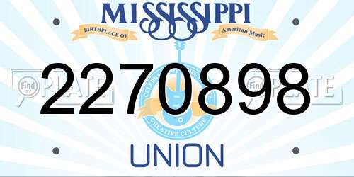 2270898 Mississippi License Plate