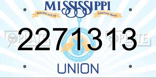 2271313 Mississippi License Plate