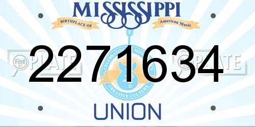 2271634 Mississippi License Plate
